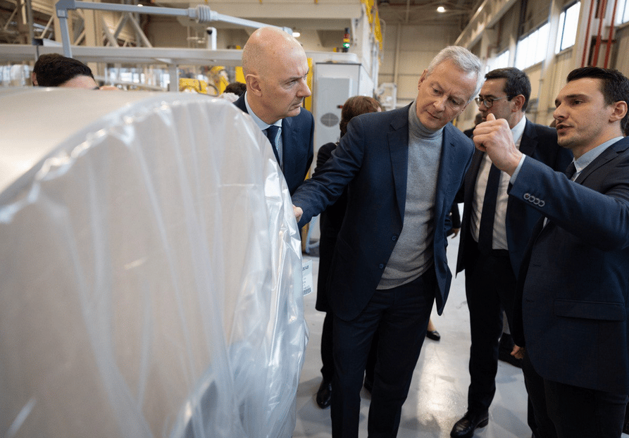 Roland Lescure (gauche) et Bruno Lemaire (centre).