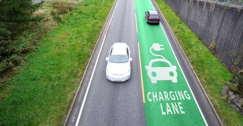 route de recharge de voiture électrique